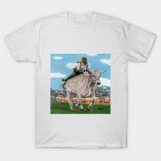 Goblin Rider Ox Racing Fantasy Image T-Shirt